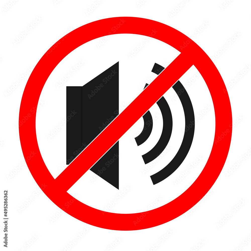 Loud sound is prohibited, Loud sound is restricted, Not allowed Loud sound is prohibited, Loud sound is restricted, Not allowed