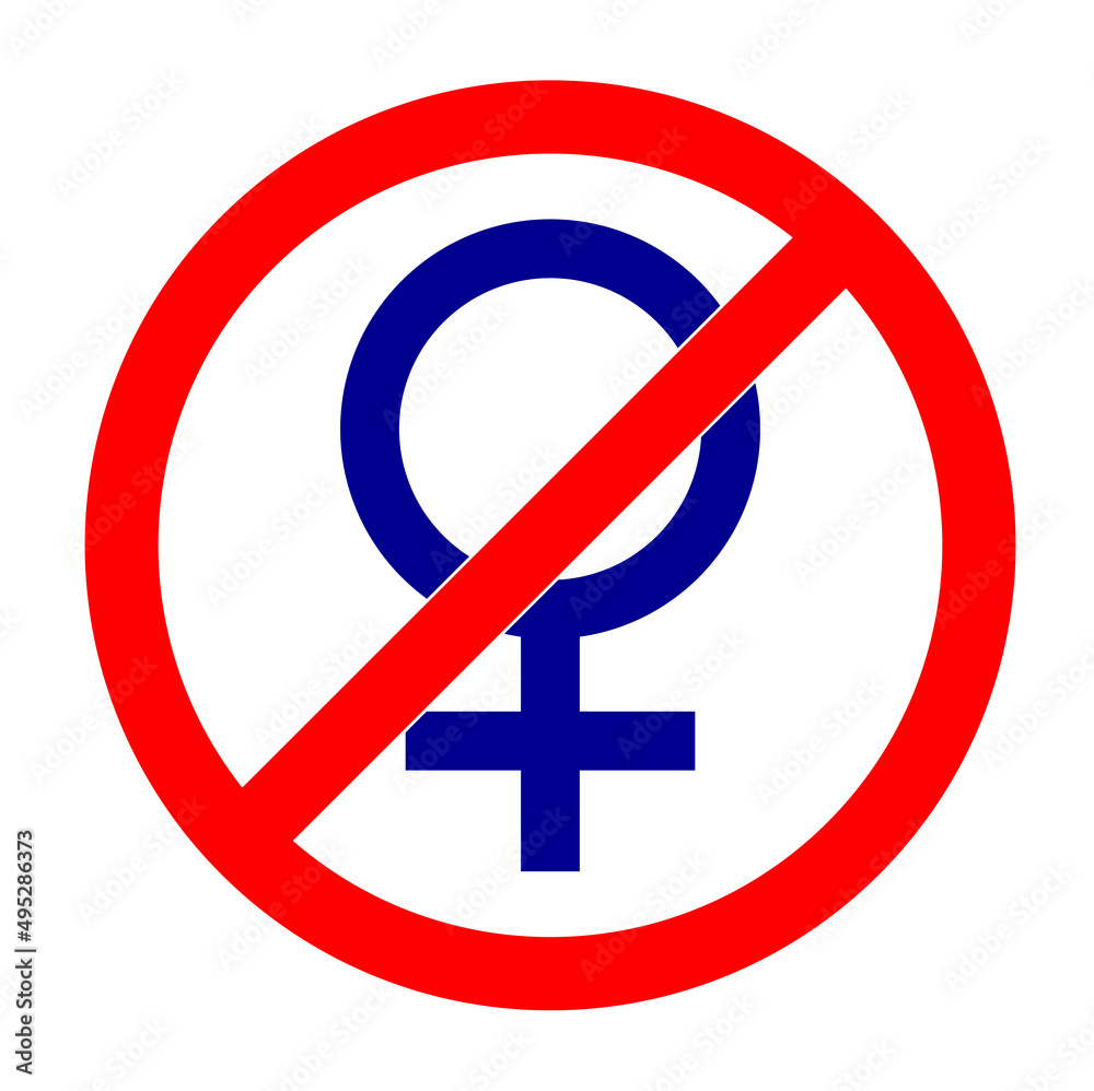 Male gender is prohibited, Male gender is restricted, Not allowed for