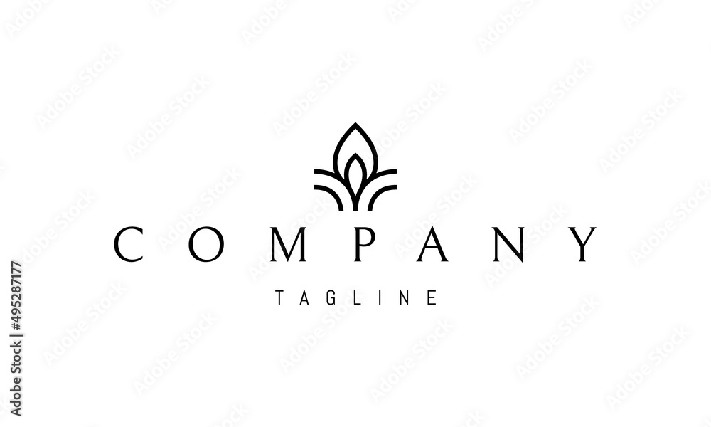 Vector logo on which an abstract image of a candle flame in the form of a plant. Vector logo on which an abstract image of a candle flame in the form of a plant.