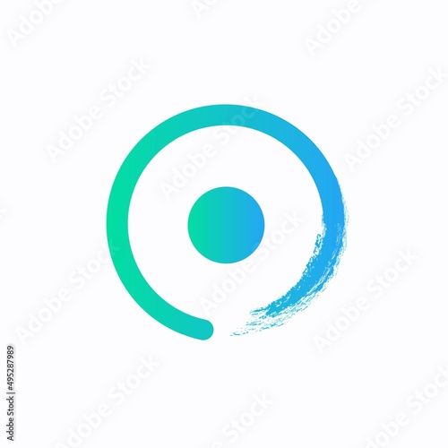 O Brush Stroke Lettering Logo Design. Black Paint Logo Letter Icon with Elegant Circle Vector Design.