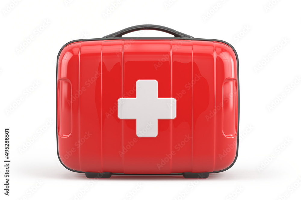 First Aid Kit isolated on white - 3d rendering First Aid Kit isolated on white - 3d rendering