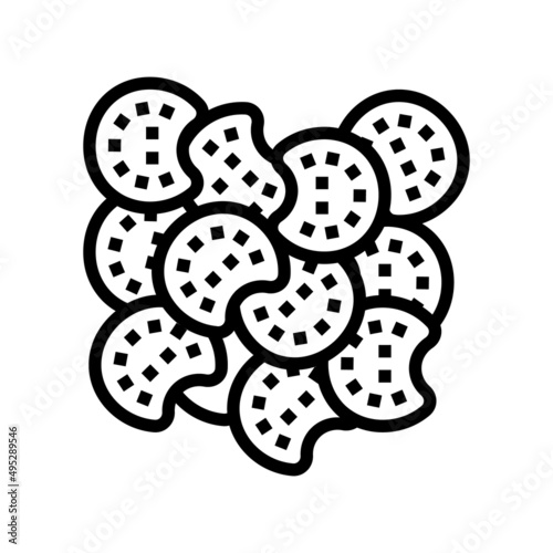 poppy seed line icon vector. poppy seed sign. isolated contour symbol black illustration