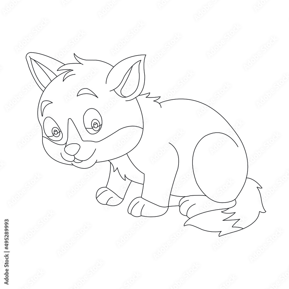 Coloring Page Outline of Cute Cat for kids Animal Coloring Page Cartoon Vector Illustration