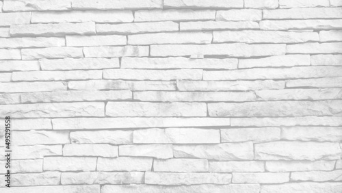 White vintage brick wall background, texture interior Construction industry. 