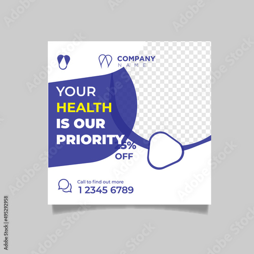 Corporate Social media post template set for Instagram post, banner, Digital marketing agency flyer  vector