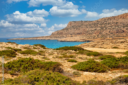 Seascape Cape Greco peninsula park  Cyprus.