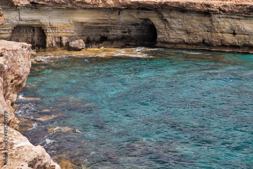 Seascape with caves. Ayia Napa, Cyprus.
