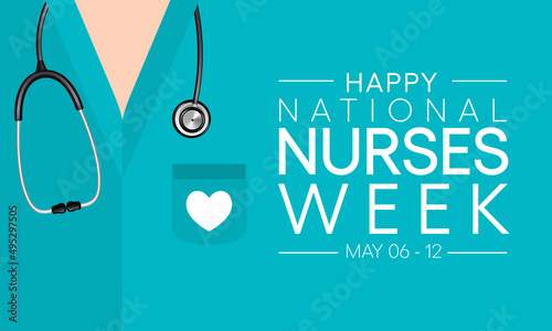 National Nurses Week is observed in United states form 6th to 12th May of each year, to mark the contributions that nurses make to society. Vector illustration