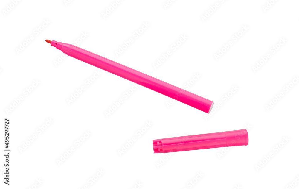 Felt Tip Pens. Multicolored Felt-Tip Pens isolated. Colorful markers pens