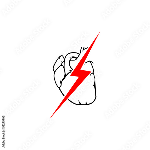 Heart attack icon isolated on white background