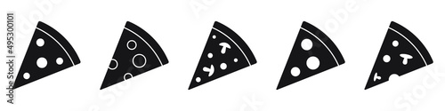 Pizza icon, pizza slice icon. Piece of pizza simple vector icon.