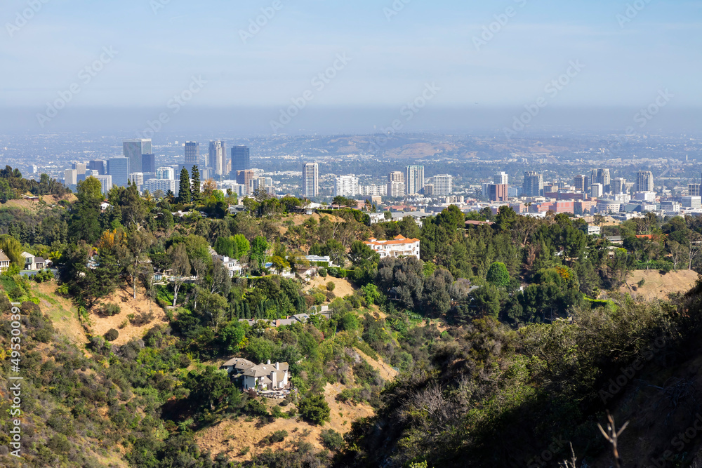 Sunny high angle view of the Los Angeles country Sunny high angle view of the Los Angeles country