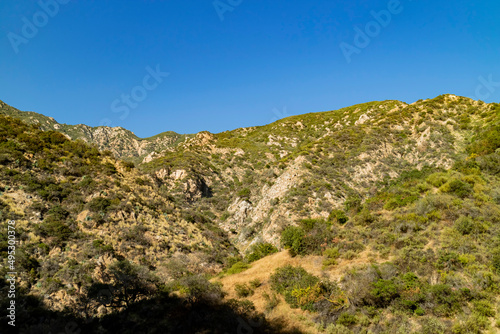 Sunny view of hiking in a rural trail of San Gabriel Mountains © Kit Leong