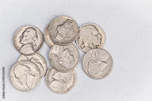 USA Nickel Five Cent Coins