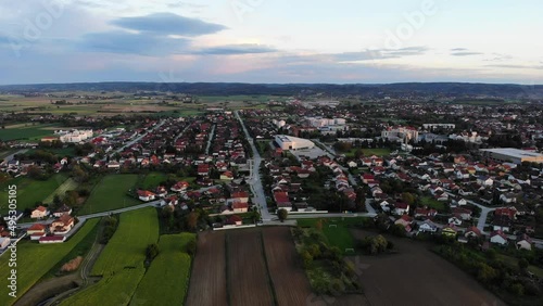 Aerial view on city Koprivnica, Croatia. Europe photo