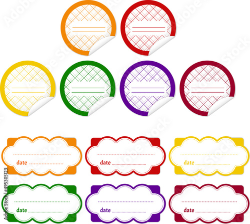 Set of labels for jam