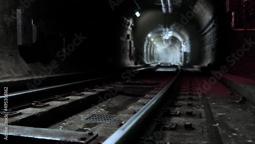 Deep metro tunnel under construction