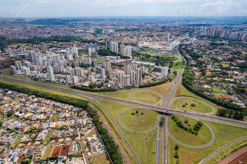 RIBEIRÃO PRETO, SÃO PAULO, BRAZIL - March 27, 2022: Aerial image of the Antonio Duarte Nogueira highway photo