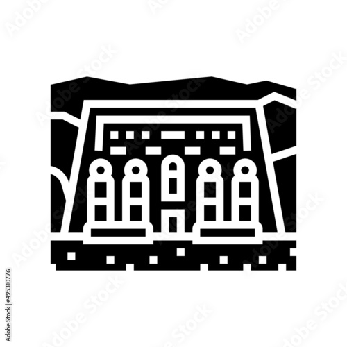 ancient egypt abu simbel glyph icon vector. ancient egypt abu simbel sign. isolated contour symbol black illustration