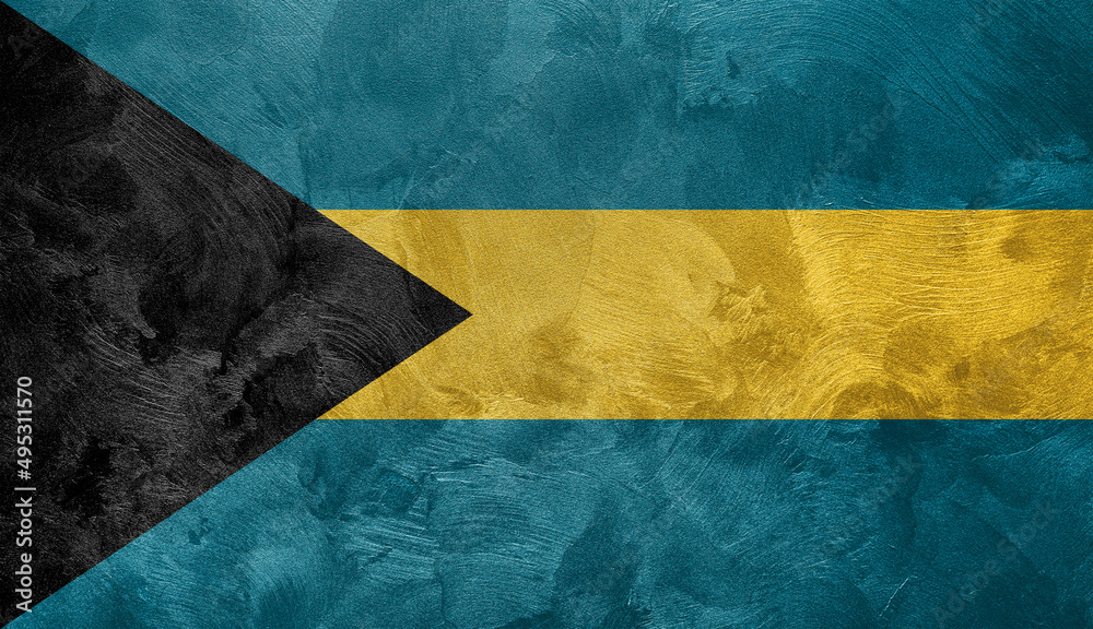 Textured photo of the flag of The Bahamas.