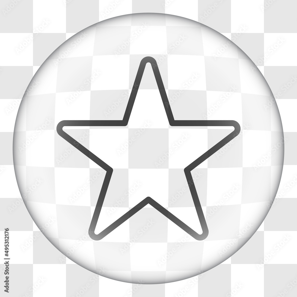 Star simple icon vector. Flat desing. Glass button on transparent grid Star simple icon vector. Flat desing. Glass button on transparent grid