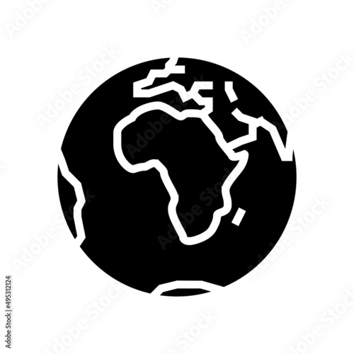 africa continent glyph icon vector. africa continent sign. isolated contour symbol black illustration
