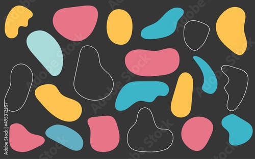 Wallpaper Mural Liquid shape elements. Set of modern graphic elements. Fluid dynamical colored forms banner. Gradient abstract liquid shapes. Torontodigital.ca