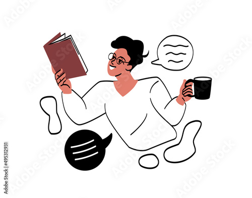Literature fan with books abstract concept
