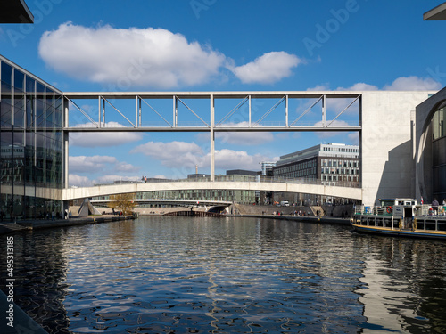 Marie Elisabeth Luders Haus and the bridge in the government district of Berlin. photo