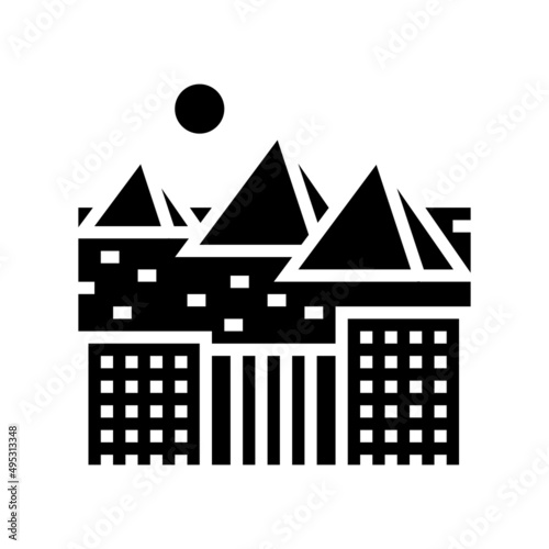 pyramid egypt construction glyph icon vector. pyramid egypt construction sign. isolated contour symbol black illustration