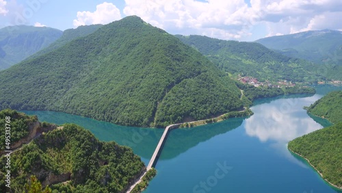 Attractive footage of the great canyon of the river Piva. Filmed in UHD 4k video.