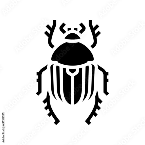 scarab bug glyph icon vector. scarab bug sign. isolated contour symbol black illustration