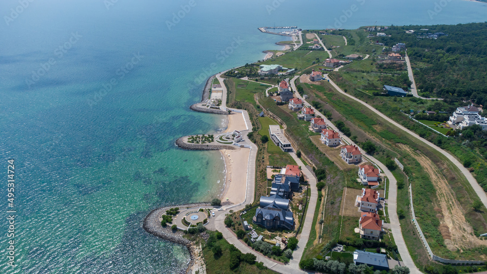 Beautiful sea coast aerial view. Odessa. Ukraine.