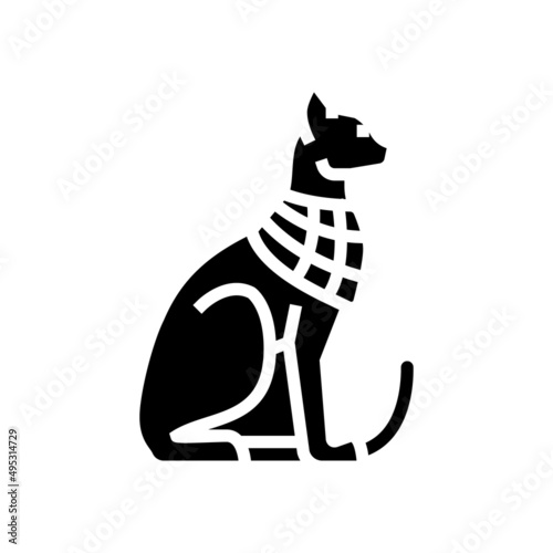 cat egypt animal glyph icon vector. cat egypt animal sign. isolated contour symbol black illustration