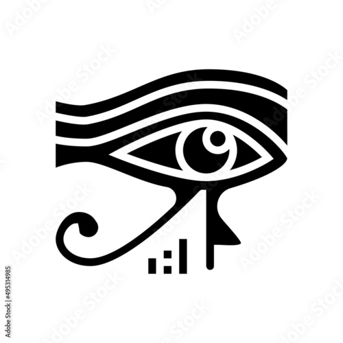 eye egypt glyph icon vector. eye egypt sign. isolated contour symbol black illustration