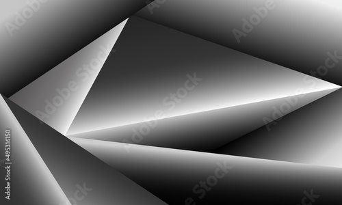 Vector abstract background with graphic design. Banner with geometric black and white shapes. Template.