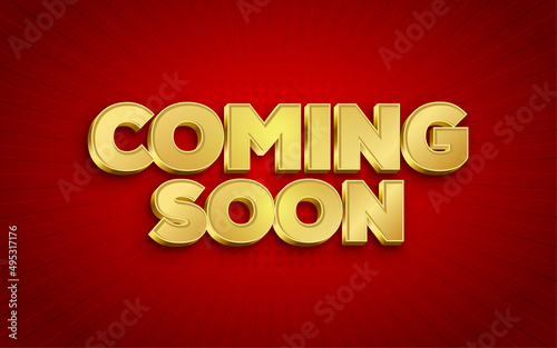 Coming soon banner with editable 3d text effect