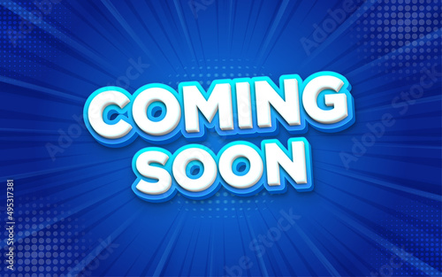 Coming soon banner with editable 3d text effect