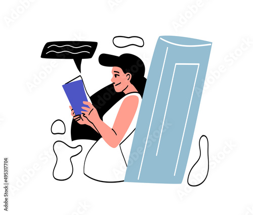 Person with interesting book abstract concept