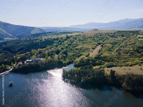 Aerial view of Dushantsi Reservoir, Bulgaria photo