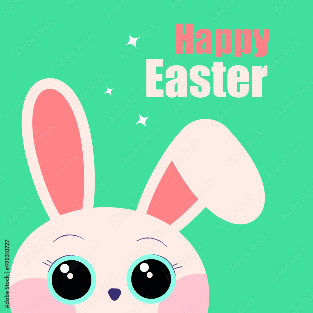 easter card with rabbit easter card with rabbit