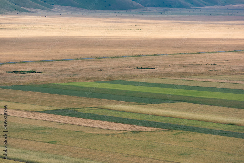 Obraz premium beautiful panorama of the Plain of Castelluccio of Norcia, Umbria
