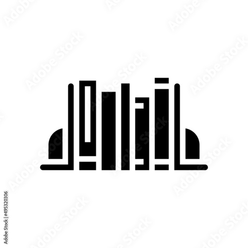 bookends decoration glyph icon vector. bookends decoration sign. isolated contour symbol black illustration