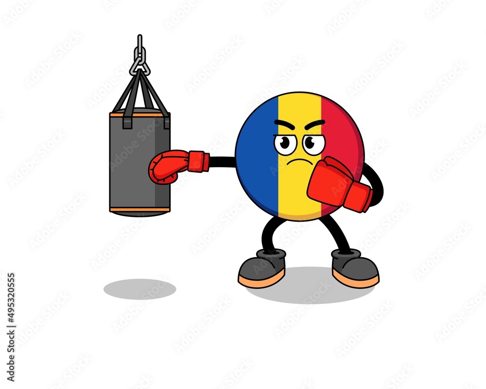 Illustration of romania flag boxer Illustration of romania flag boxer