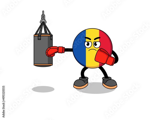 Illustration of romania flag boxer