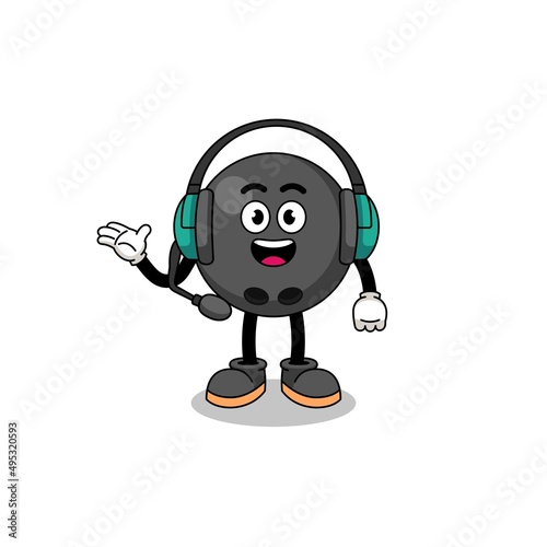 Mascot Illustration of bowling ball as a customer services
