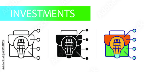 investment ideas. Three icons set for web design