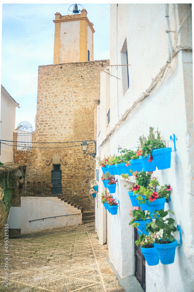 Fototapeta premium patio andaluz en iznajar, andalucia
