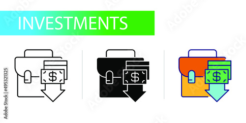 replenishment of the investment portfolio. Three icons set