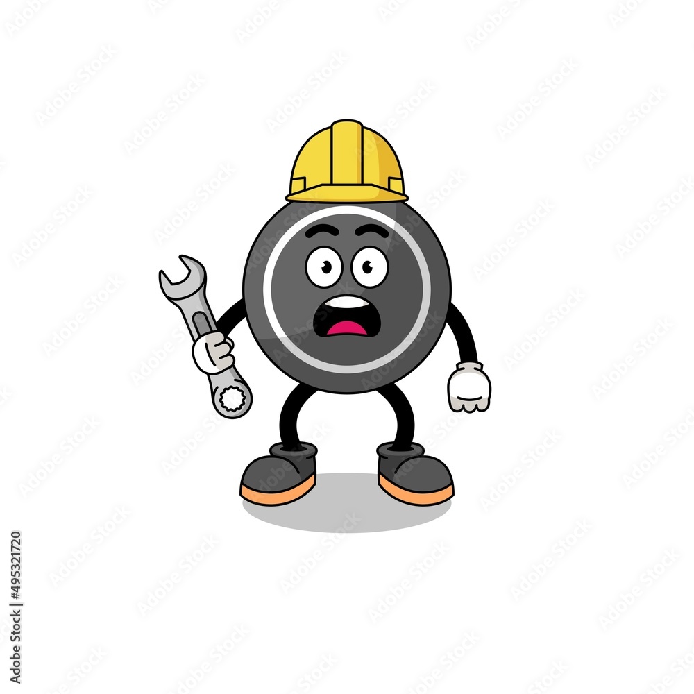 Character Illustration of hockey puck with 404 error Character Illustration of hockey puck with 404 error